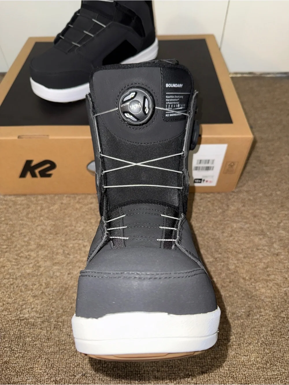 2026 K2 Boundary Men's Snowboard Boots - Size 7 - Black/Noir
